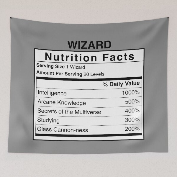 Item preview, D&D Wizard Nutrition Facts designed and sold by erincrnkdesign.