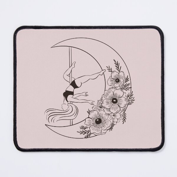 Item preview, Beautiful pole dancer on the moon decorated with flowers. designed and sold by peonyspace.