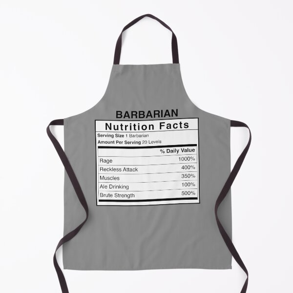 Item preview, D&D Barbarian Nutrition Facts designed and sold by erincrnkdesign.