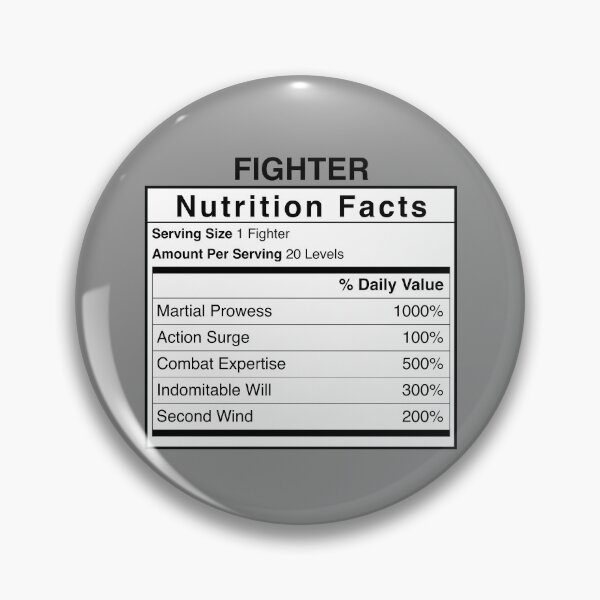 Item preview, D&D Fighter Nutrition Facts designed and sold by erincrnkdesign.