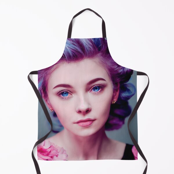 Item preview, a woman with purple hair and blue eyes designed and sold by DesignAtYO.