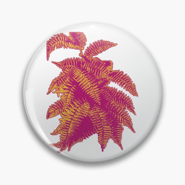 Item preview, Fern Lover | Deep Pink and Yellow Artwork |  designed and sold by VintagePlantJoy.