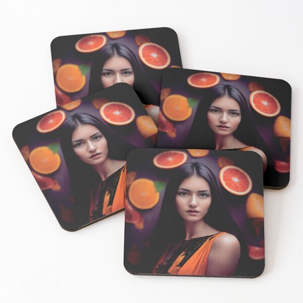 Item preview, a woman standing in front of a bunch of oranges designed and sold by DesignAtYO.