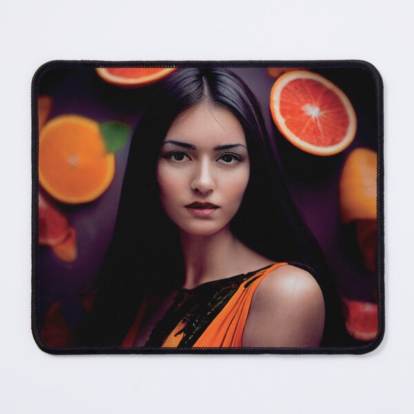 Item preview, a woman standing in front of a bunch of oranges designed and sold by DesignAtYO.