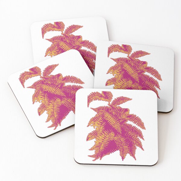 Item preview, Fern Lover | Deep Pink and Yellow Artwork |  designed and sold by VintagePlantJoy.