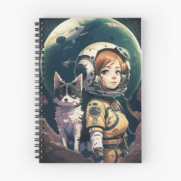 Item preview, Girl & Dog in Space Fantastic Japanese Anime Retro 80s designed and sold by AIWanderer.