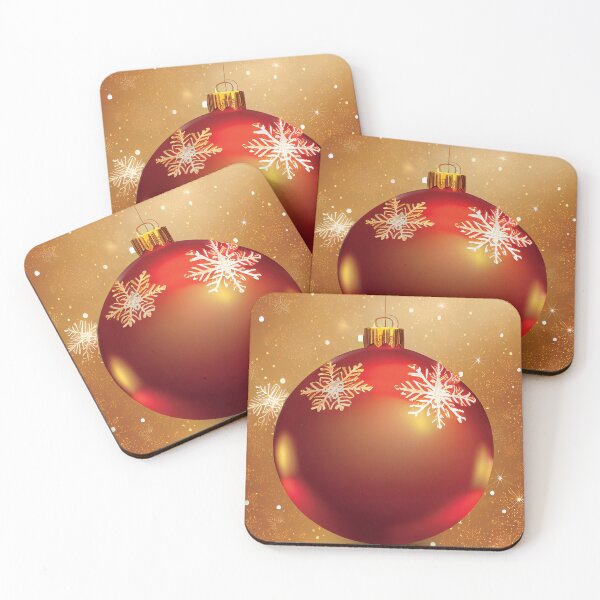 Item preview, a red christmas ornament with snowflakes on it designed and sold by DesignAtYO.