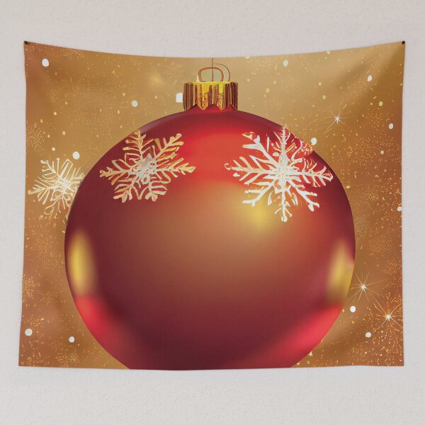 Item preview, a red christmas ornament with snowflakes on it designed and sold by DesignAtYO.