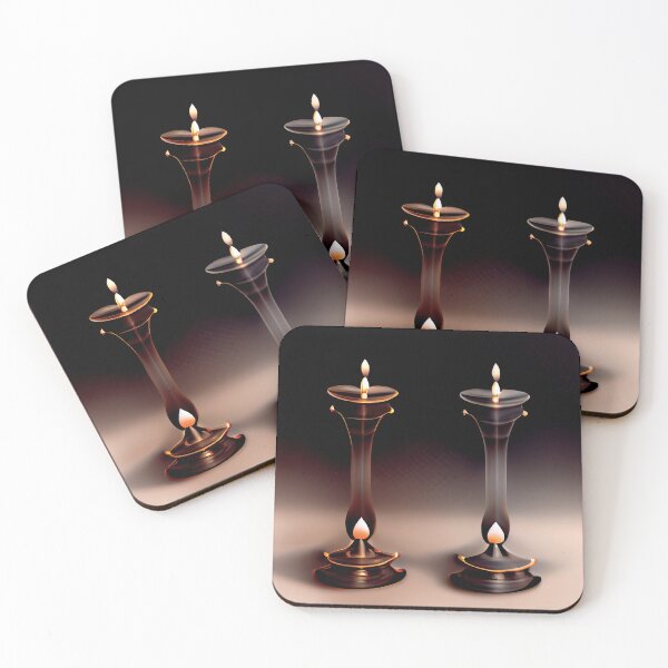 Item preview, a couple of candles sitting on top of a table designed and sold by DesignAtYO.