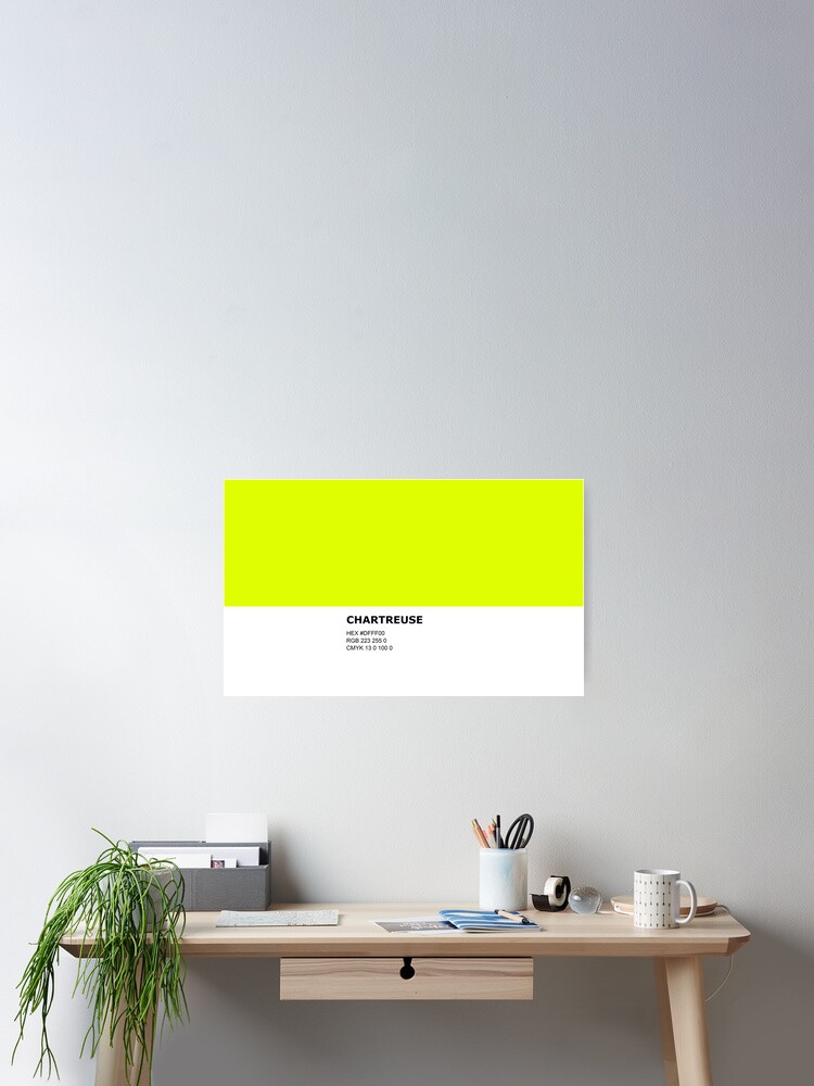 Chartreuse - Bright Yellow Green - Color Pantone Colour Design Poster