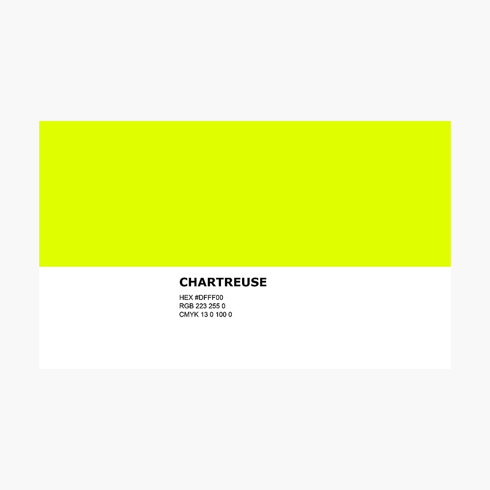 Chartreuse - Bright Yellow Green - Color Pantone Colour Design Poster