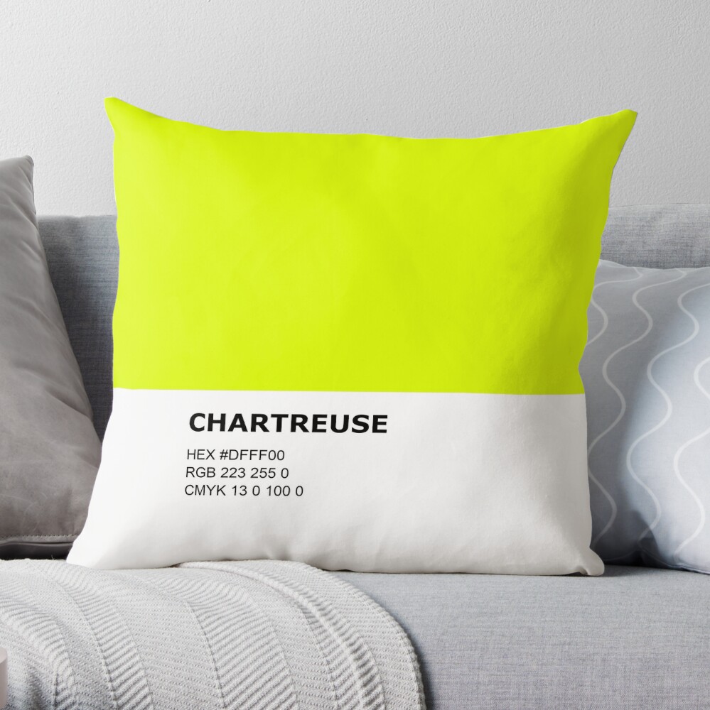 Chartreuse Throw Pillow Cover, Solid Yellow Green