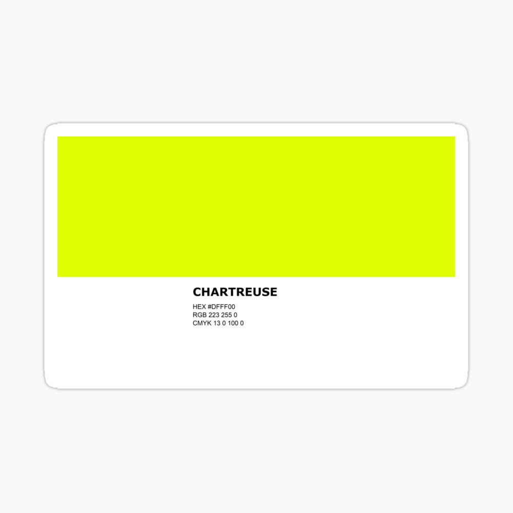 Chartreuse - Bright Yellow Green - Color Pantone Colour Design Poster