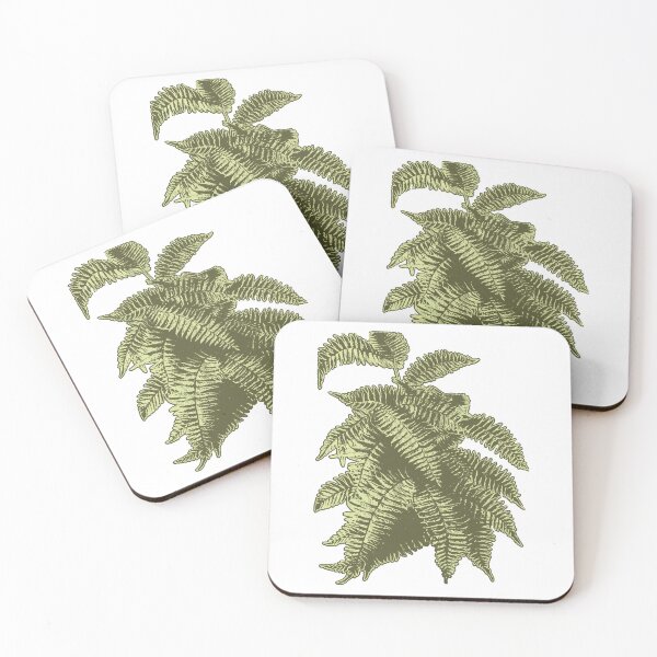 Item preview, Fern Lover | Pale Lime Yellow and Moss Green Artwork |  designed and sold by VintagePlantJoy.
