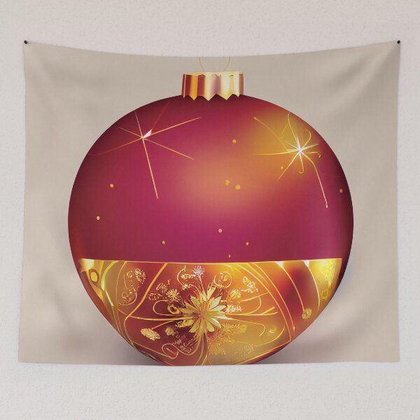 Item preview, a red christmas ornament with gold decorations designed and sold by DesignAtYO.