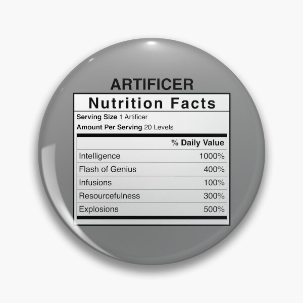 Item preview, D&D Artificer Nutrition Facts designed and sold by erincrnkdesign.