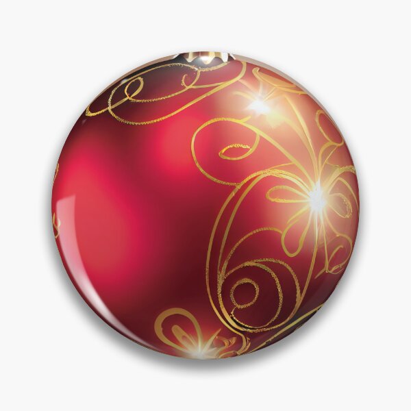 Artikelvorschau, a red christmas ornament with gold swirls entworfen und verkauft von DesignAtYO.