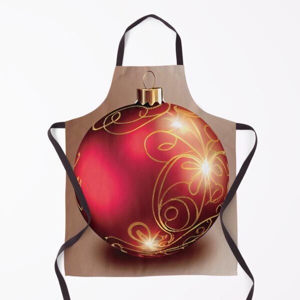 Aperçu de l'œuvre a red christmas ornament with gold swirls créée et vendue par DesignAtYO.