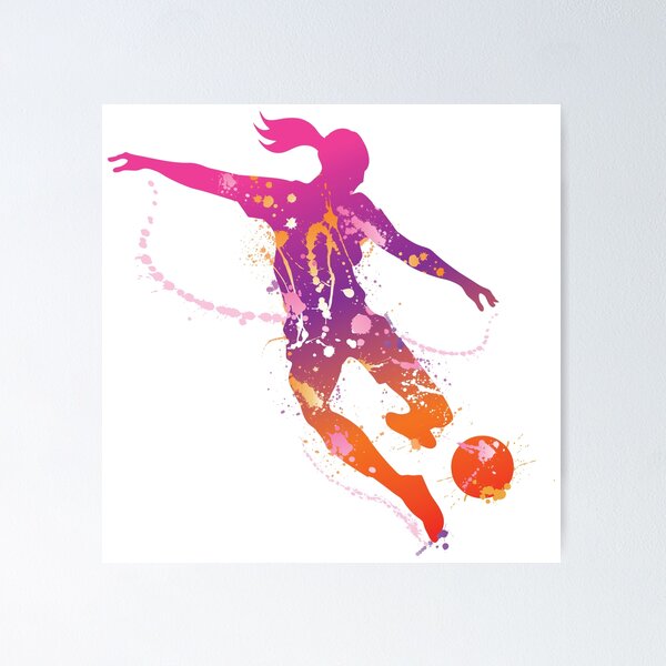 Poster Football joueur botte le ballon. L'illustration vectorielle colorée
