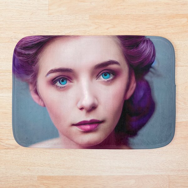 Item preview, a woman with purple hair and blue eyes designed and sold by DesignAtYO.