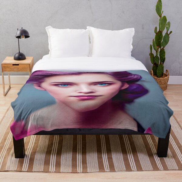 Artikelvorschau, a woman with purple hair and blue eyes entworfen und verkauft von DesignAtYO.