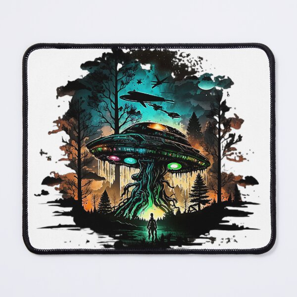 Item preview, a UFO in the woods designed and sold by bobbobroberts.