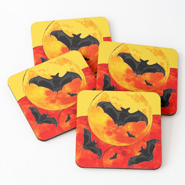 Item preview, HALLOWEEN BATS RED-YELLOW ABSTRACT ART   designed and sold by sharlesart.