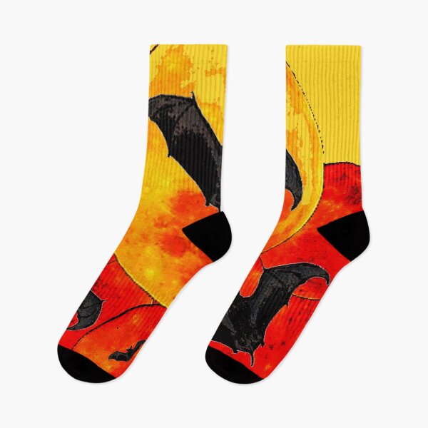 Item preview, HALLOWEEN BATS RED-YELLOW ABSTRACT ART   designed and sold by sharlesart.