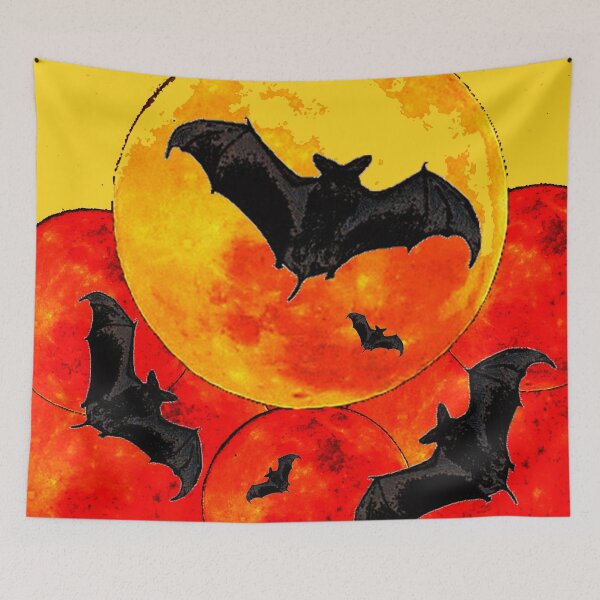 Item preview, HALLOWEEN BATS RED-YELLOW ABSTRACT ART   designed and sold by sharlesart.