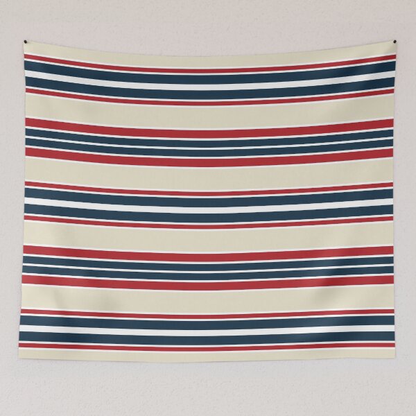Item preview, Horizontal navy stripes design - red and beige designed and sold by BattaAnastasia.
