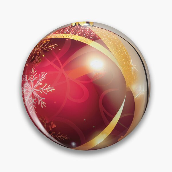 Item preview, a red and gold christmas ornament hanging from a string designed and sold by DesignAtYO.