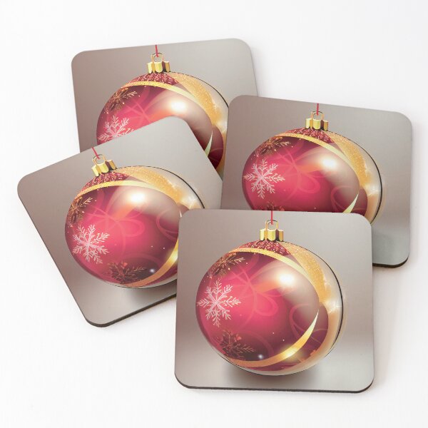 Item preview, a red and gold christmas ornament hanging from a string designed and sold by DesignAtYO.