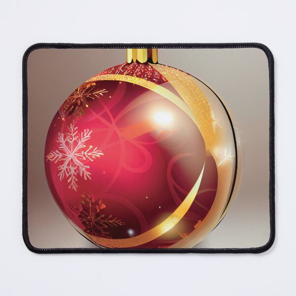 Item preview, a red and gold christmas ornament hanging from a string designed and sold by DesignAtYO.