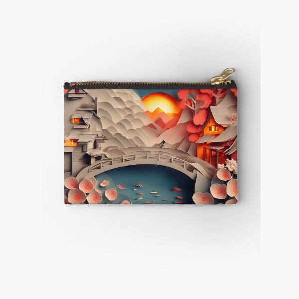 Item preview, Sunset Mountain Bridge in Paper art style designed and sold by FormFinder.