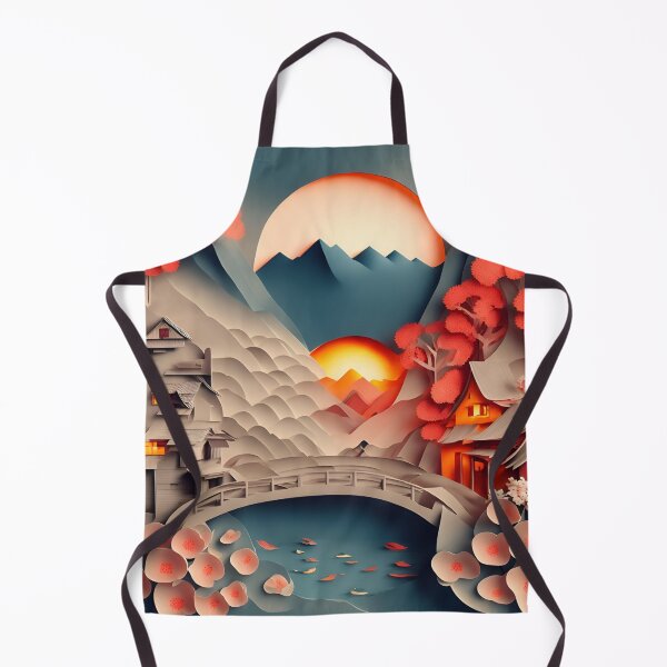 Item preview, Sunset Mountain Bridge in Paper art style designed and sold by FormFinder.