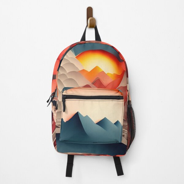 Item preview, Sunset Mountain Bridge in Paper art style designed and sold by FormFinder.