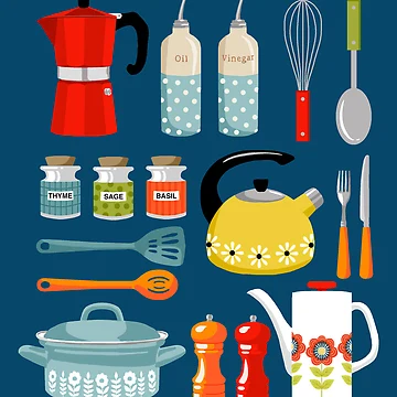Artwork thumbnail, Kitchen items by Cheekyleopard