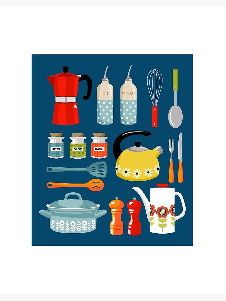 The cute kitchen stuff. Art Board Print for Sale by lvlay