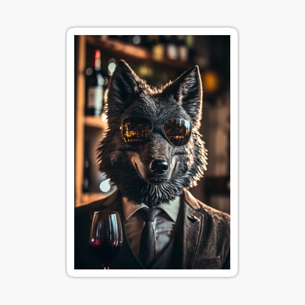 高質 Wolf Redbubble | Sale for Stickers Coffee Drinking 額縁