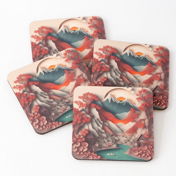 Item preview, Mountain Flowers in Paper art style designed and sold by FormFinder.