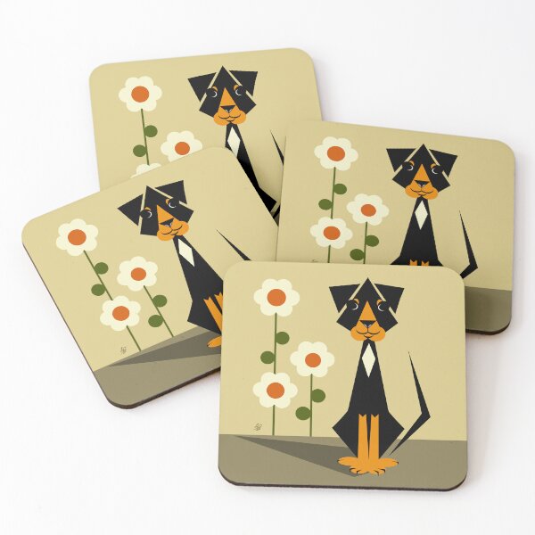 Item preview, Stylized Hound Dog Sitting By Flowers designed and sold by studioart.