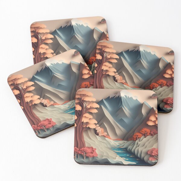 Item preview, Mountain Rapids in Paper art style designed and sold by FormFinder.