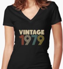 Vintage 1979 - 39th Birthday Women's Fitted V-Neck T-Shirt