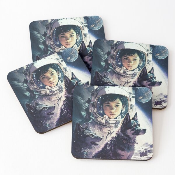 Item preview, Girl & Dogs in Space Fantastic Retro 80s designed and sold by AIWanderer.