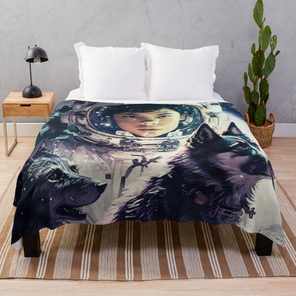 Item preview, Girl & Dogs in Space Fantastic Retro 80s designed and sold by AIWanderer.