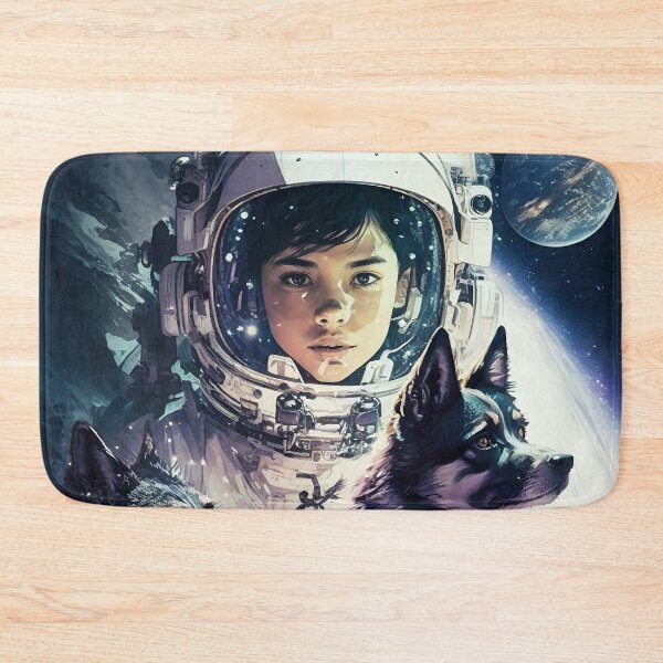 Item preview, Girl & Dogs in Space Fantastic Retro 80s designed and sold by AIWanderer.