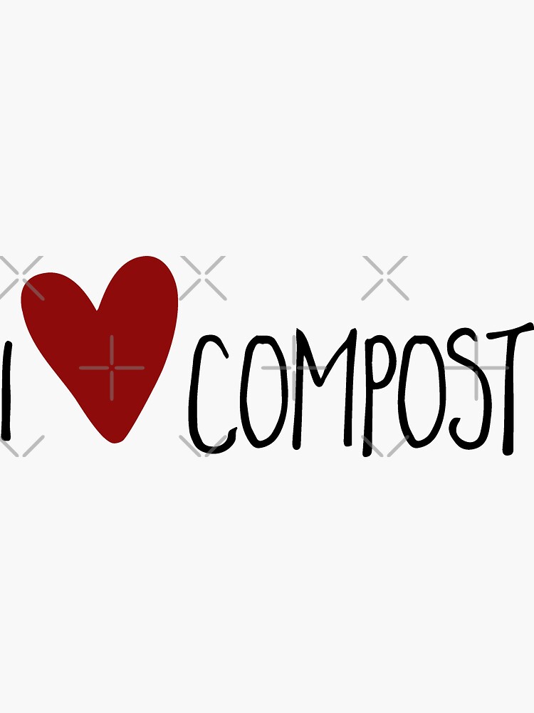 Thumbnail 3 of 3, Sticker, compost (i heart compost) designed and sold by mystudiocreate.