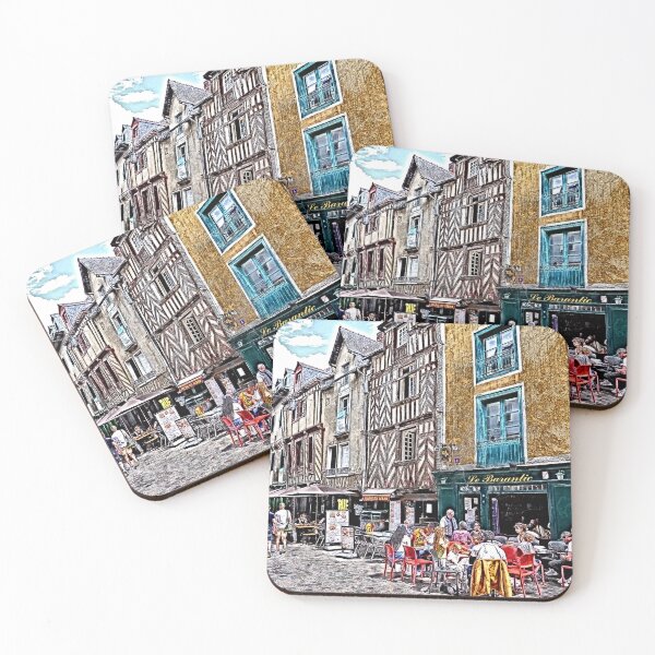 Item preview, Cafes in medieval street, Rennes, paint effect designed and sold by paulboizot.