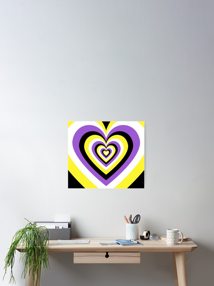 Thumbnail 2 of 3, Poster, Nonbinary Hearts designed and sold by gaesthetik.