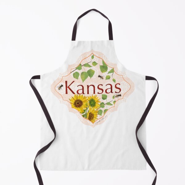 Item preview, Kansas Design Motif Illustration for Travelers US State Collection KS Sunflower State Tree cottonwood State Flower designed and sold by JourneyHomeMade.